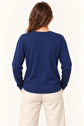 Suma Modal Yumuşak Dokulu Bisiklet Yaka Uzun Kollu Sweatshirt Lacivert