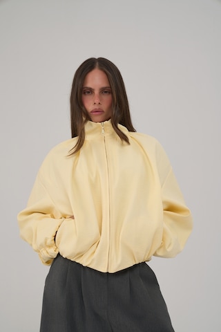 Mai Collection Positano Büzgü Detay Sarı Bomber Ceket