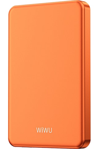 Wiwu P15 Led Işık Göstergeli Ultra İnce Pd 20w Kablosuz Powerbank 5000mah 15w Turuncu