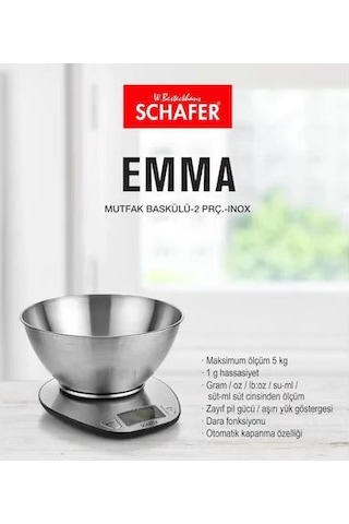 Schafer Emma Dijital Mutfak Tartısı Inox