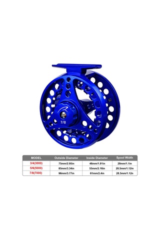 Lemestar Alüminyum Altyapı 3/4 Boyutta Mavi Uçak Olta Makinesi - 2+1 Yataklı 1:1 Dişli Oranı