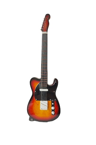 El Yapımı 1/4 Ölçek Minyatür Gitar Fender Telecaster Yellowburst
