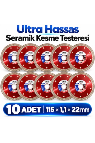 10 Adet Ultra Hassas Seramik Kesme Taşlama 115 Mm Granit Fayans Mermer Cam Elmas Kesme Testeresi