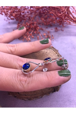 Nsa Gümüş Okyanus Sedefi Taşlı 925 Ayar Doğal Taş El İşi Gümüş Set