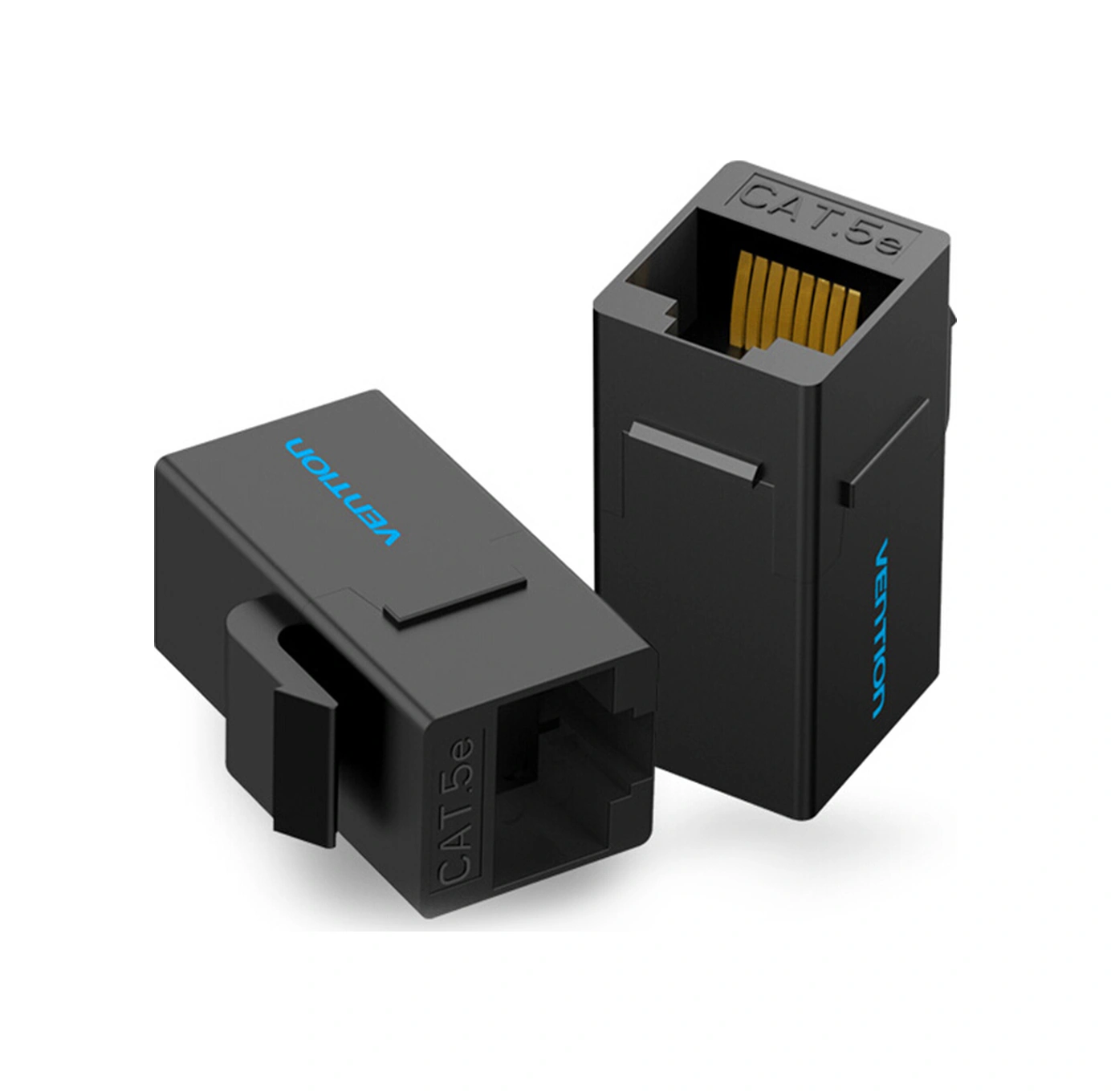 Qingmipy Ventıon Rj45 Ağ Kablosu Çoğaltıcı, Altın Kaplı Pimli Abs Malzeme, Ağ Kablosunu Kolayca Uzatmak İçin Çift Taraflı Bağlayıcı - Siyah