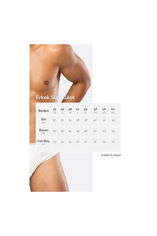 Erdem Beyaz 3'lü Pamuk Elastan Slip 1340 Beyaz