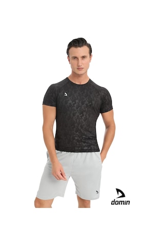 Hnc Sport Kısa Kollu Compression Body T-shirt Fitness Body Gym Body Tshirt Siyah Melanj