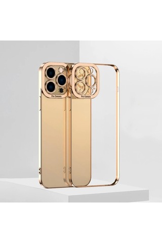 Ally Fashion Series İphone 12 Pro Max Kılıf Renkli Kenar Lazer Çerçeveli Silikon Kılıf- 5775 Çok Renkli