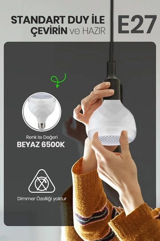 Kristal Torch 30w Yüksek Güçlü Smd Led Ampul - Beyaz Işık - E27 Duy - Enerji Tasarruflu