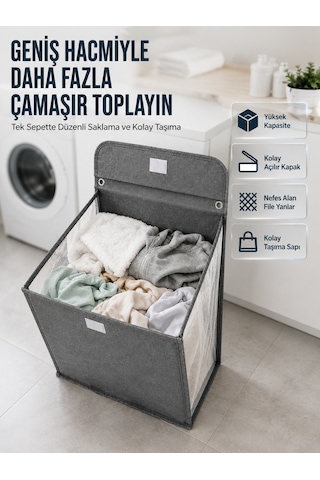 Modern Tasarımlı Duvara Monte Kirli Çamaşır Sepeti Pratik Saklama Çözümü Diğer