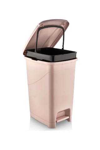 Omnipazar Srl-3030 Slim Pedallı Plastik Çöp Kovası İç Kovalı 40 Litre Pembe