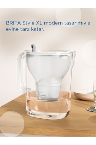 BRITA Style XL 3x Maxtra Pro All-In-1 Filtreli Su Arıtma Sürahisi - Gri 3,6 lt