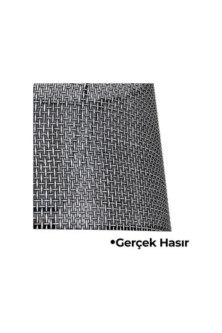 Hasır Siyah Doğal Lambader Şapkası Siyah