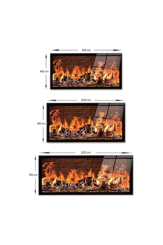 Decorita Cam Tablo | Taşlı Şömine Görünümlü