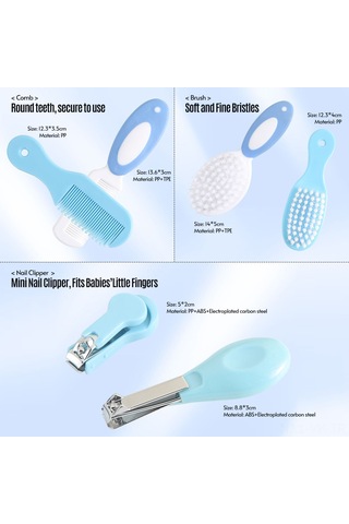Vkemall Bebek Bakım Seti 9 Parça: Burun Aspiratörü, Tırnak Makas, Elektrikli Termometre, Tarak, Saç Çekiç Ve Diğer Temizlik Gereçleri - Yumuşak Pp Tüy Ve Güvenli Malzeme İle