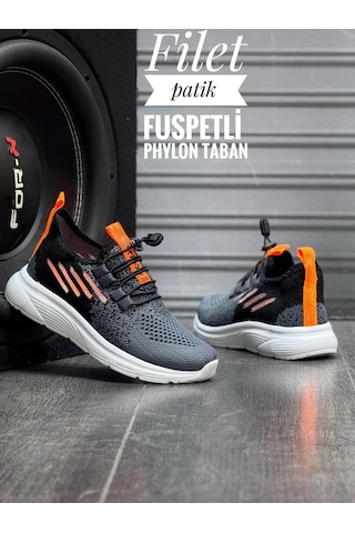 Tutınom Unisex Ortopedik Yumuşak Taban Günlük Yazlık Sneaker Spor Ayakkabı Turuncu Füme