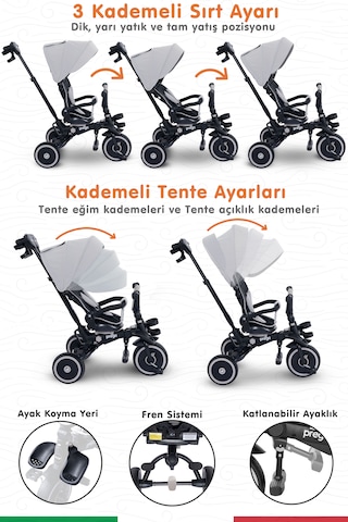Prego Happy Dino Plus 360 Tamamen Katlanabilir Çocuk Bisikleti