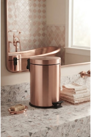 Mutfak /banyo Pedallı Çöp Kovası 5 Lt Bronz