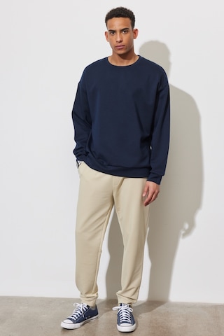 AC&Co / Altınyıldız Classics Erkek Lacivert Oversize Fit Bol Kesim Bisiklet Yaka Düz Sweatshirt 4A5221200005LACL Lacivert