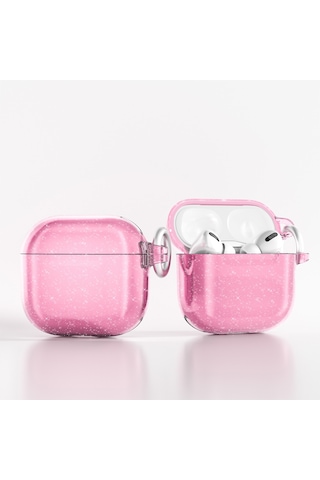 Apple AirPods Uyumlu 4 Zore Allstar Airbag 32 Parlayan Simli Saydam Renkli Kılıf Şeffaf