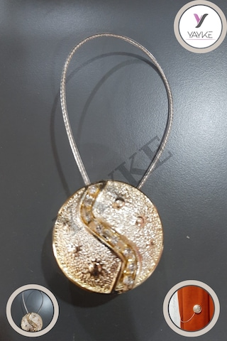 Yayke Perde Mandalı-mıknatıslı Perde Tutacağı Gold Güneş