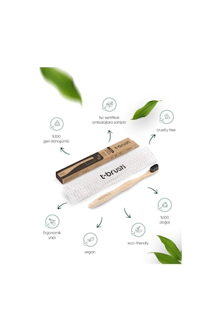 Tbrush Nano Koyugri Bambu Diş Fırçası - Ultra Soft + Diş Fırçası Saklama / Taşıma Kabı