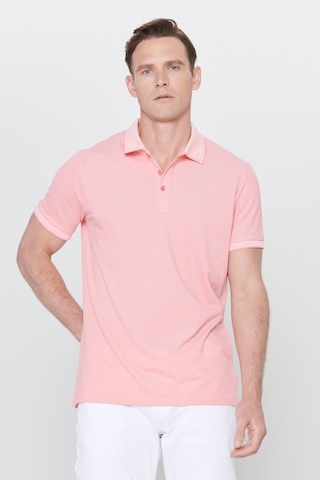 AC&Co / Altınyıldız Classics 4A4820200047PBY3XL Düğmeli Polo Yaka Cepsiz Slim Fit Erkek Tişört Pembe - Beyaz