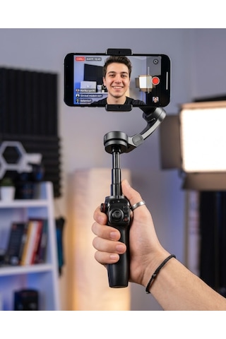 3 Eksen Telefon Gimbal Stabilizer Video Sabitleyici Vlog Çekim Aparatı