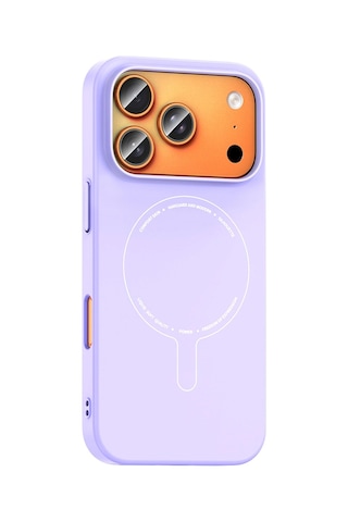 Apple iPhone Uyumlu Uyumlu 18 Pro Max Kılıf M-safe Şarj Özellikli Kamera Korumalı Zore Elio Sert Pc Kapak Lila