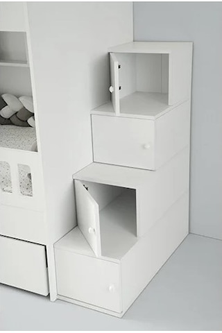 Buket Mdf Çelik Profilli Yavrulu Ranza Beyaz M2