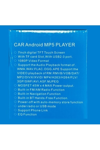 7" A7020 Oto Multimedya Mp5 Player Full Hd 1080p, Bluetooth, Usb, Aux, Tf Kart, Single Din