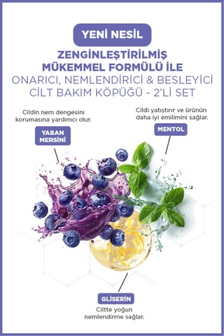 Cilt Bakım Köpüğü Blueberry & Mılkshake 2'li Set 100 Ml