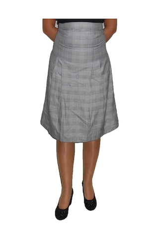 Gri Ekoseli Pileli Etek Art.2 Çok Renkli