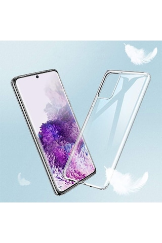 Galaxy S20 Plus Kılıf Zore Süper Silikon Kapak Renksiz