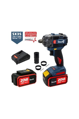 Stechend SX35-2x4.0 Darbeli Somun Sıkma 1/2" 500Nm 20v 4.0Ah