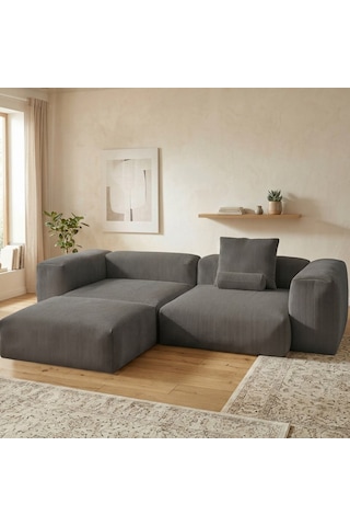Relax Köşe Koltuk Takımı Sünger Koltuk Kanepe Divan Antrasit
