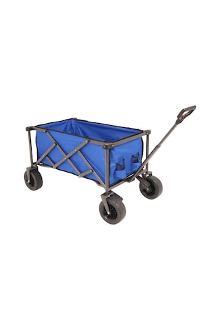 Katlanır Vagon Plaj Ve Kamp Arabası Fren Sistemli Koruma Kılıflı Kalın Tekerlekli -mavi 90x51x57 Cm