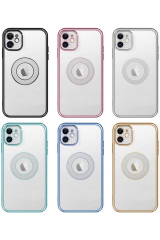 Apple Uyumlu iPhone 12 Uyumlu Kamera Korumalı Logo Gösteren Zore Esta Kılıf-siyah Siyah -