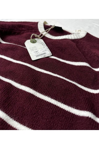 Luxry Bisiklet Yaka Yün Erkek Kazak Bordo