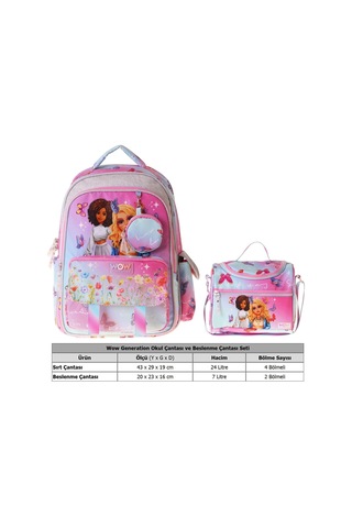 Wow Generation Butterfly İkili Okul Çanta Seti - Turkuaz - Pembe Butterfly Baskılı Kız Çocuk Setwg-w6074b Çok Renkli