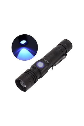 Konesam 365nm Uv El Feneri, Usb Şarjlı, Teleskopik Odaklanabilir, Ipx4 Su Geçirmez, Alüminyum Gövde, Evcil Hayvan İdrisi/parça Tespiti Işığı 18650 Pil Dahil
