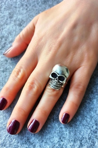 Antik Gümüş Kaplama Kurukafa Şekilli El Yapımı Ayarlanabilir Yüzü - 534814526 Çok Renkli