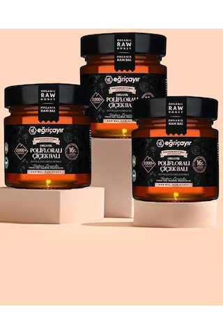 Eğriçayır Organik Polifloralı Çok Çiçekli Bal 3 x 300 G