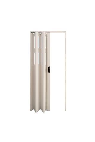 Faran Dekorasyon 87 x 215 Beyaz Renk Camlı Pvc Akordiyon Kapı - FRNAKMODEL-0-43