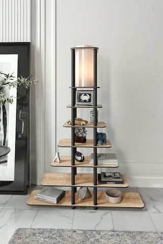 Sierras Raflı Lambader Meşe Şapka Rengi