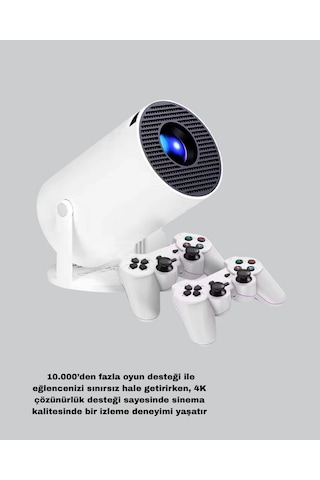 Tnabilir Projeksiyon Cihazı 4k Destekli Wi-fi Kablosuz Semeglbl - 63 Ekran Yansıtma