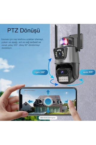 8mp 4k Ip Kamera Açık Wifi Ptz Çift Lens Çift Ekran Otomatik İzle