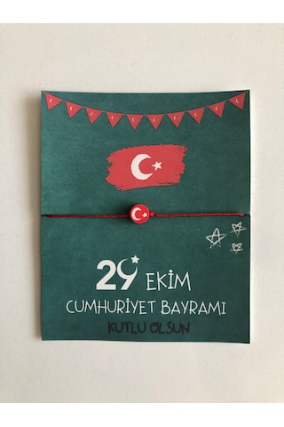 29 Ekim Cumhuriyet Bayramı Hediye Bileklik 20 Adet Kırmızı