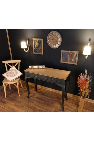 Wooding 120 Cm Çekmeceli Masif Siyah Naturel Dresuar (548589834) Siyah