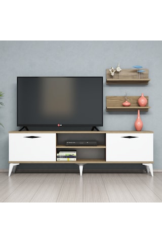 Ferniso Mobilya 160 cm Tv Ünitesi (Raflı) Hud-Beyaz
